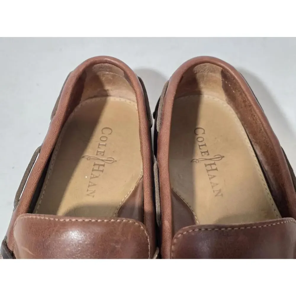 cole haan moccasins driving loafers shoes brown moc toe sz 8 M